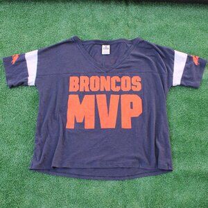 🧡🐴💙 Denver Broncos Victoria's Secret Pink short sleeved cropped t-shirt